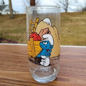1982 Vintage Smurfs Limited Edition Hefty Collector's Glass